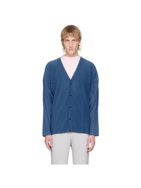 Blue Pleated Cardigan