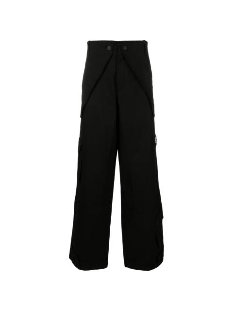 mid-rise wide-leg cargo trousers