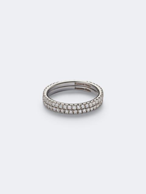 SUZANNE KALAN Midi 18kt white gold tech ring jackets with diamonds