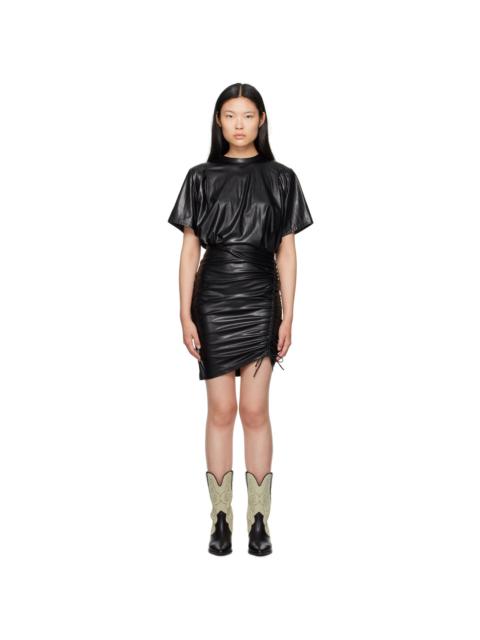 Isabel Marant Étoile Black Balesi Faux-Leather Minidress | REVERSIBLE