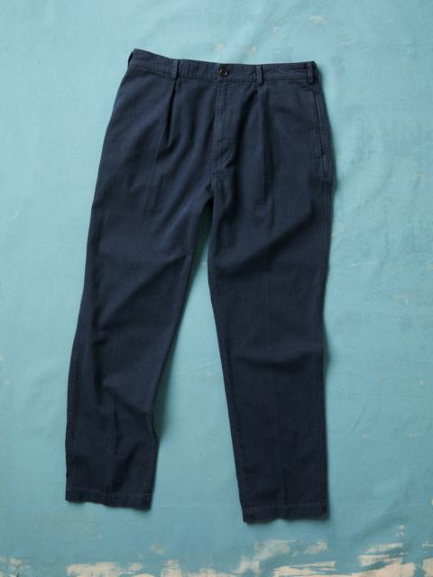 Navy Herringbone Twill Cotton Games Trouser