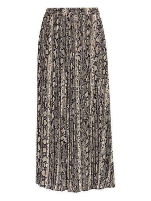 MICHAEL KORS pleated snakeskin-print skirt