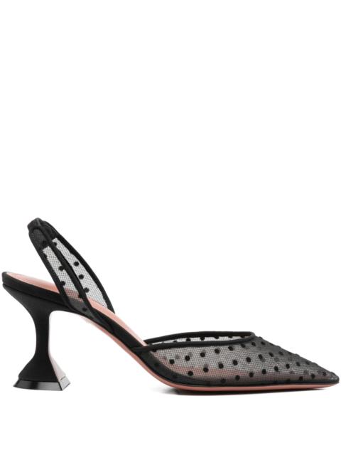 Amina Muaddi Amina Muaddi 70mm Polka-dot Pattern Sling-back Pumps