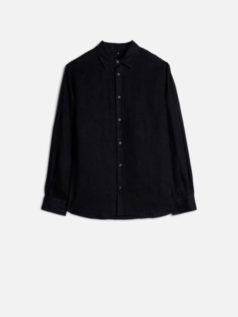 7 For All Mankind Classic Linen Button Up Shirt in Navy
