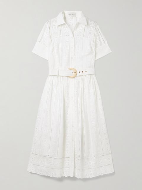 Cara Cara Malena Belted Broderie Anglaise Cotton Midi Dress