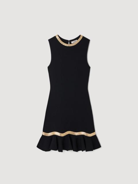 Sandro METAL CHAIN KNIT MINI DRESS