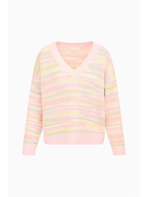 LoveShackFancy Marlieanna Striped Crochet Pullover