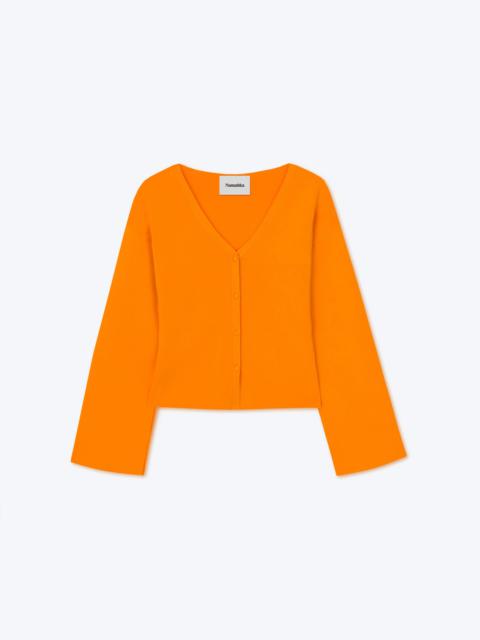 MARI - V-neck cardigan - Bright orange