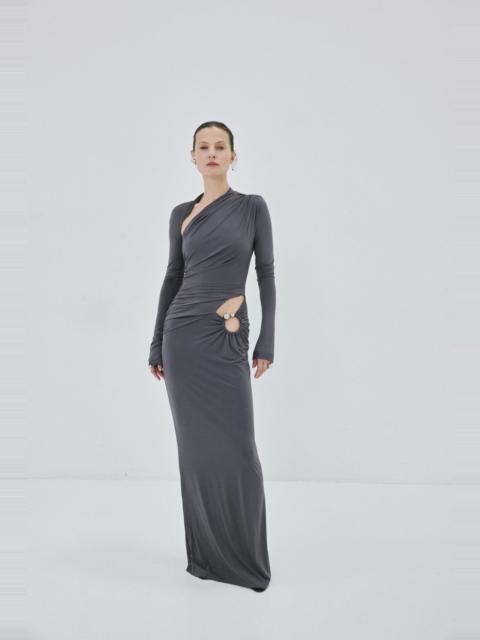 De La Vali JADE MAXI DRESS IN INKY GREY SPANDEX