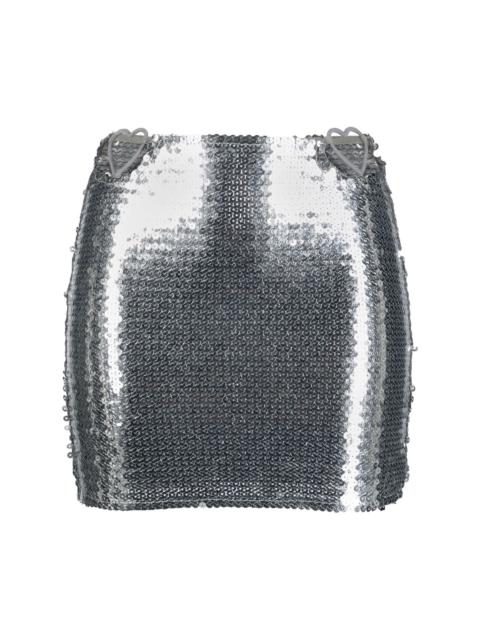 heart cut-out sequinned miniskirt