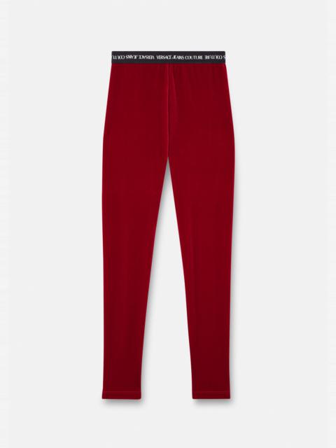 VERSACE JEANS COUTURE Logo Velvet Leggings