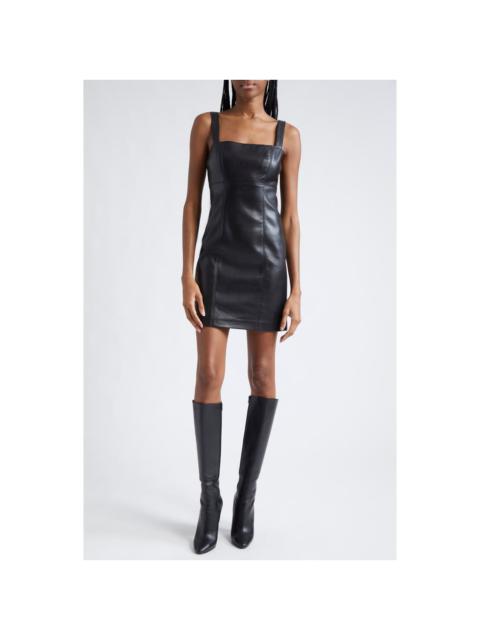 Alice + Olivia Alice + Olivia Keria Faux Leather Minidress in Black at Nordstrom