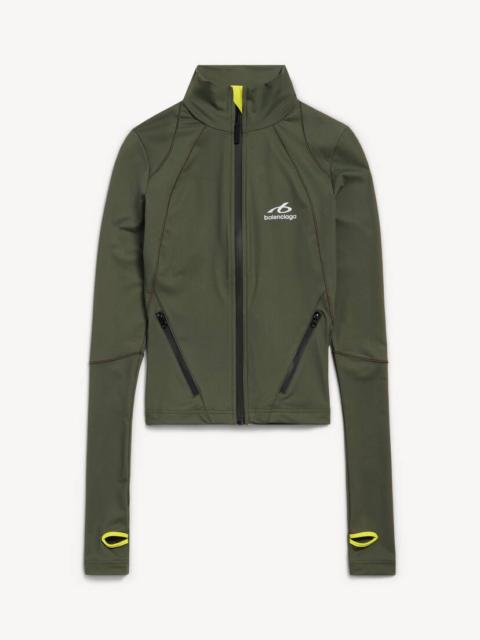BALENCIAGA Women's Techwear Fitted Zip-up Top in Khaki/lime