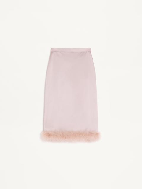 Valentino SATIN SKIRT WITH FEATHERS