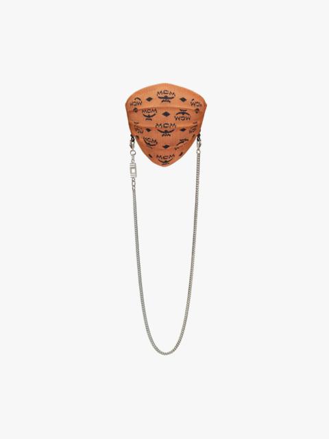 MCM Monogram Knit Face Accessory with Chain