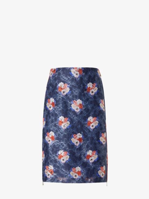 FENDI Skirt Dark blue organza lace skirt