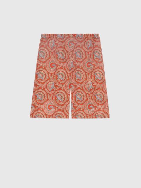 GUCCI Paisley fan print muslin shorts