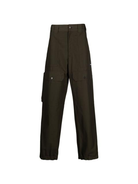 cargo-pocket ripstop tapered trousers