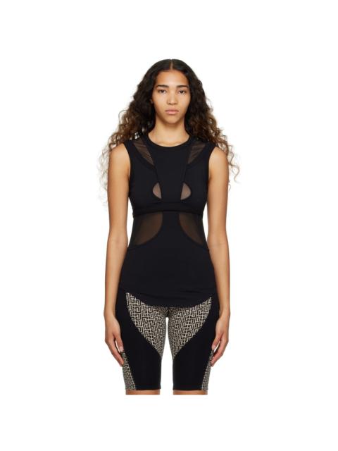 Balmain Black Paneled Tank Top