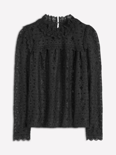 BODEN Lace Trim Detail Top-Black