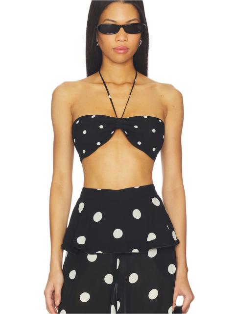 ADRIANA DEGREAS Polka Dot Bandeau Top