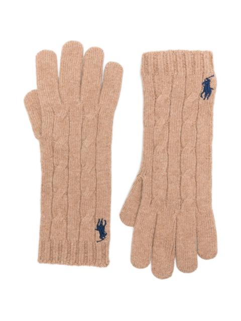 Ralph Lauren Ralph Lauren Cable-knit Logo-embroidered Gloves