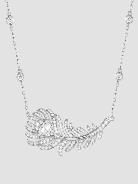 Boucheron Women's Plume de Paon 18K White Gold & 0.97 TCW Diamond Pendant Necklace - White Gold