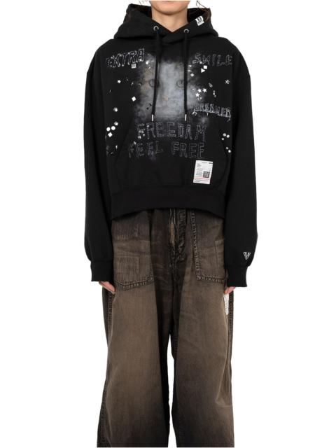 Maison MIHARAYASUHIRO Cat Printed Embellished Distressed Hoodie