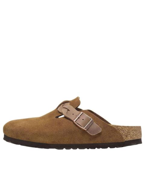 BIRKENSTOCK Birkenstock Boston Braided Suede Leather Narrow Fit Sandals 'Mink' 1026713