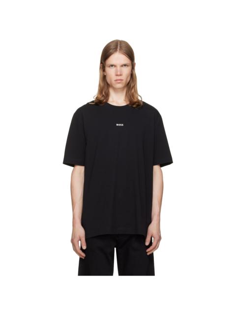 BOSS Black Stretch-Cotton Contrast Logo T-shirt