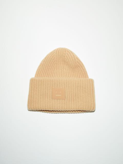 Large face logo beanie - Biscuit beige