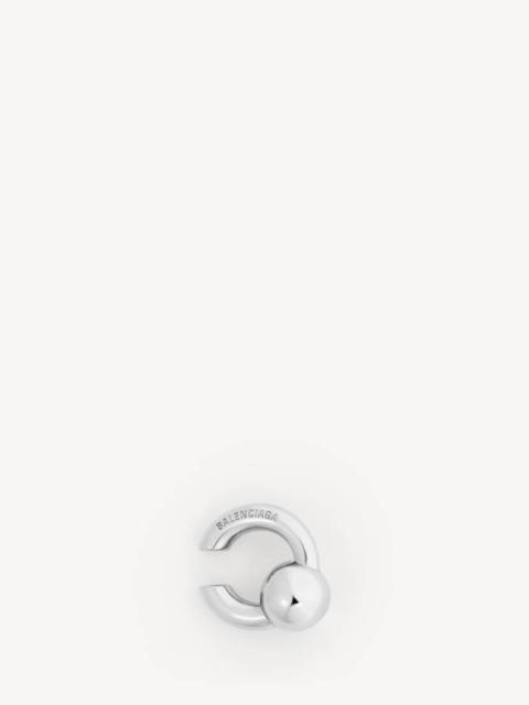 BALENCIAGA Atom Ear Cuff in Shiny Silver