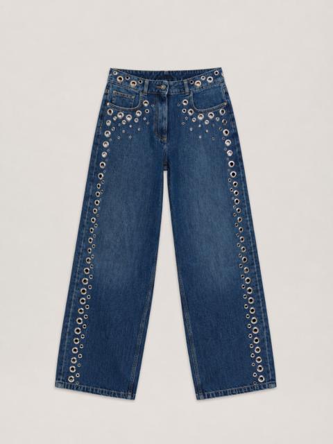 Palm Angels Eyelets Straight Jeans
