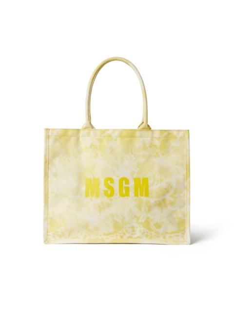 MSGM Mini country bag with "trompe l'oeil lace" print