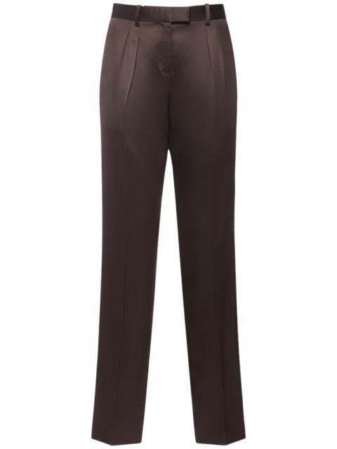 Silk & wool twill bootcut pants