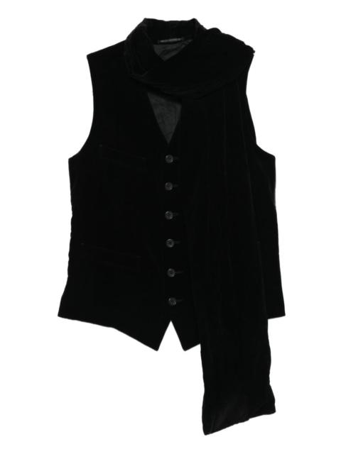 Yohji Yamamoto velvet-finish vest