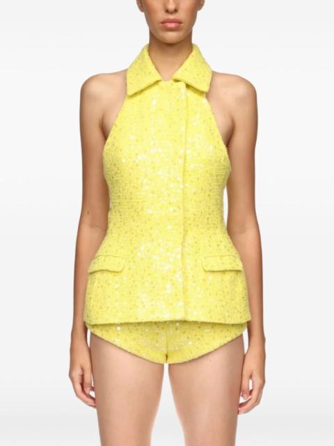 David Koma sequin-embellishment tailored vest top