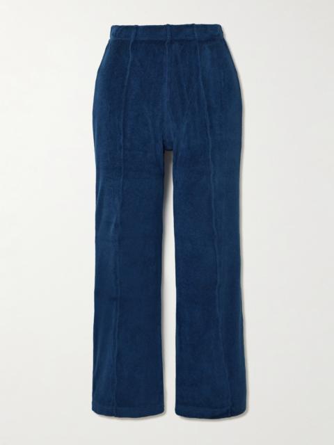 SUZIE KONDI Fili Kick Cropped Cotton-blend Terry Flared Pants