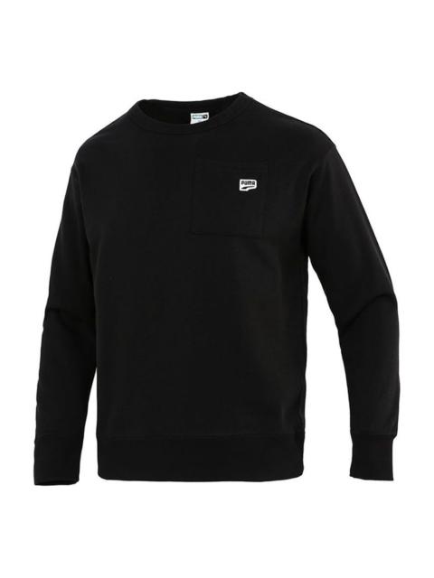 PUMA PUMA Pocket Small Label Sports Knit Round Neck Pullover Black 533036-01