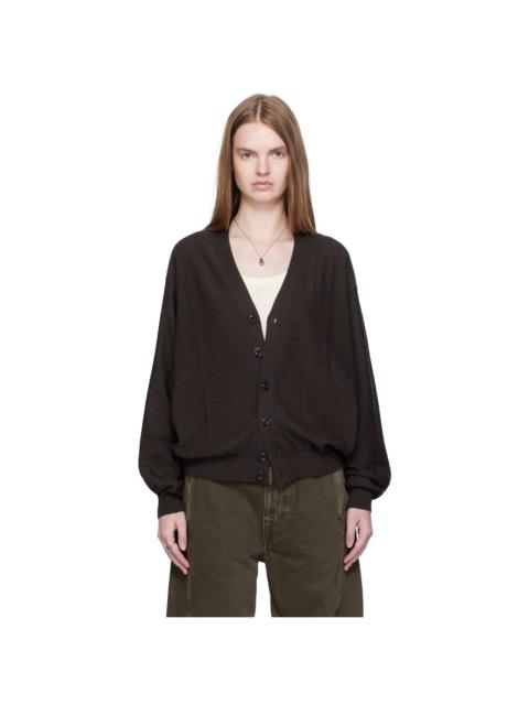 Lemaire Brown Relaxed Twisted Cardigan
