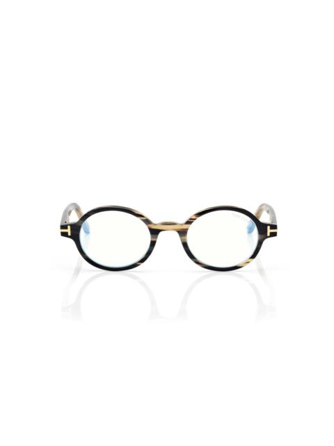 TOM FORD ROUND HORN BLUE BLOCK OPTICALS