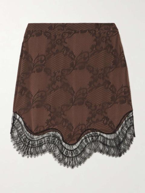 TOM FORD Satin and scalloped lace skirt
