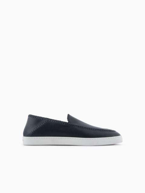 GIORGIO ARMANI Galleria 3 nappa-leather slip-ons