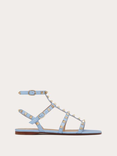 Valentino ROCKSTUD FLAT CALFSKIN SANDAL WITH STRAPS