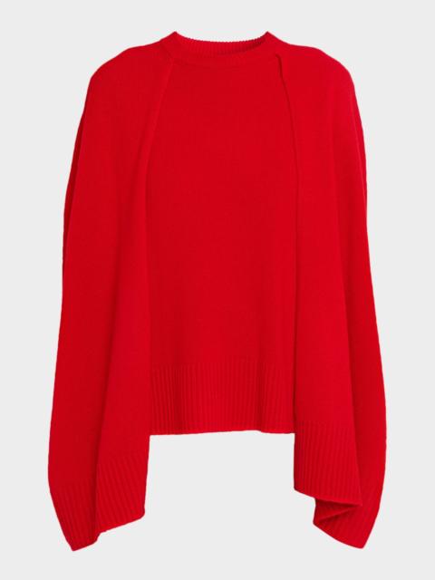 TOTEME Cashmere Crewneck Cape Sweater