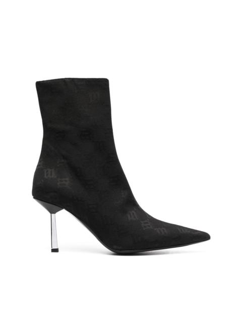 monogram pointed-toe boots