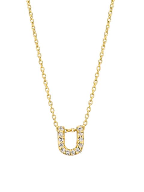 ROBERTO COIN Women's Tiny Treasures Diamond & 18K Yellow Gold Initial Necklace - Initial U