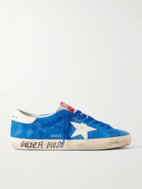 Golden Goose Super-Star Distressed Leather-Trimmed Suede Sneakers