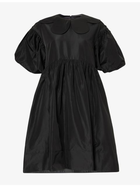 Simone Rocha Collared Puff-Sleeve Satin Midi Dress
