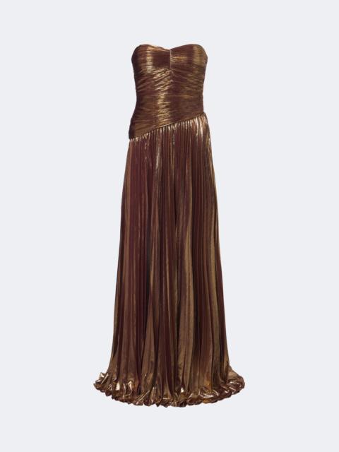 RETROFÊTE Sabba plissé lamé gown